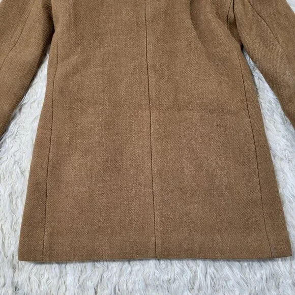 J.Crew Coat Womens 0 Lodge Italian Wool Camel Heather Acorn Zip Up Coat #K0896 - Picture 16 of 16